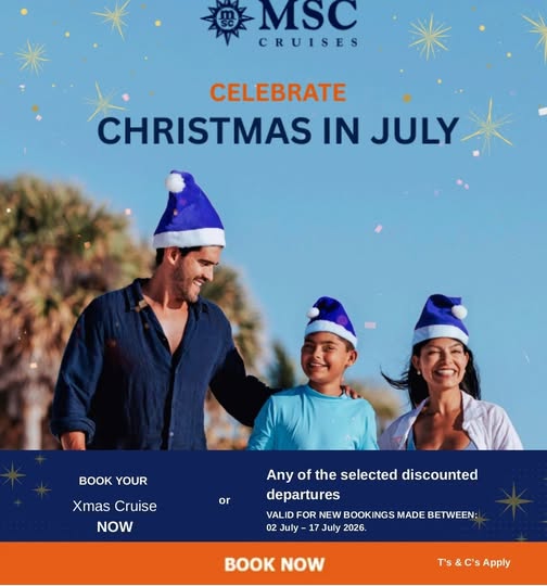 Christmas in July - MSC SPECIAL - book thru Corrin