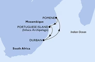 portuguese island and pomene bay
